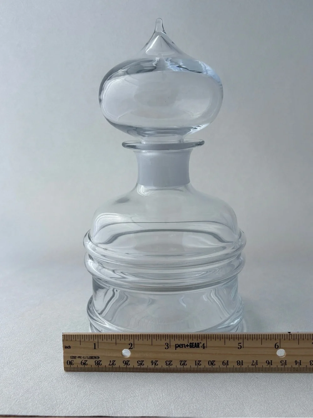 Vintage Made In Finland “Sulttaani” Clear Blown Glass Decanter With Stopper